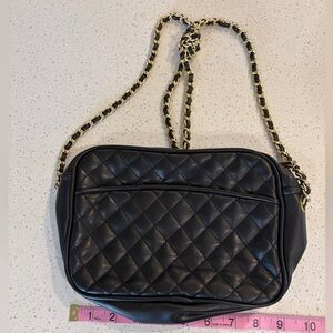 Elegant Black Quilted Shoulder Bag